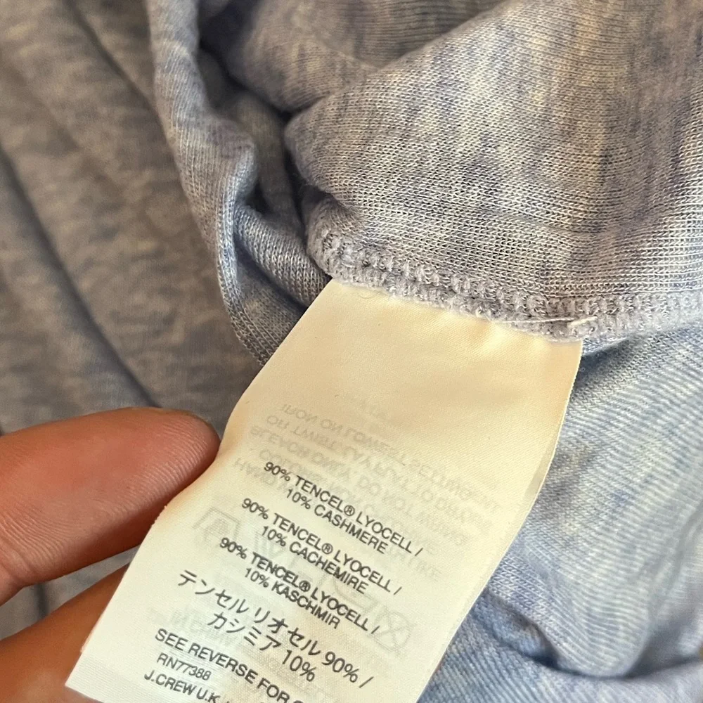 J. Crew Womens  L Collection Sky Blue Sheer Spring Lightweight Turtlneck Preppy